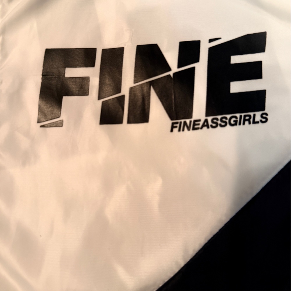 FINE Ass Girls Colorblock Windbreaker Hoodie - Black & White - Picture 3 of 5